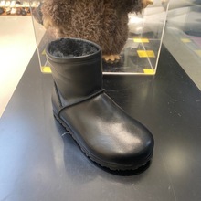 蝶澳2025秋冬新款牛皮真皮冬季加绒保暖低中筒女款防水鞋加棉套鞋