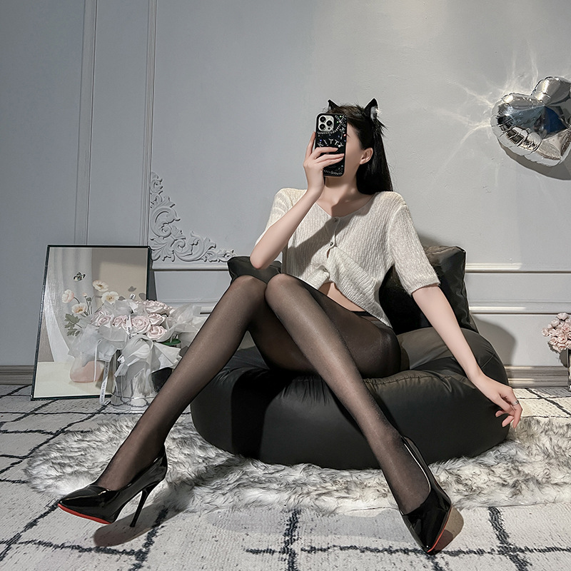 Shiny Stockings, Sexy Lingerie, Transparent Oil-Shine Core-Spun Silk, Horse Oil One-Piece Open-Crotch/Closed-Crotch Pantyhose