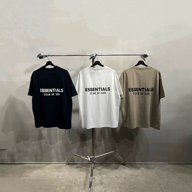 Ningbo ESSENTIALS Sub-line 25AS Pure White Loose American Street Style Summer Trendy Short Sleeve T-shirt for Men and Women Couples Ningbo ESSENTIALS Sub-line 25AS Pure White Loose American Street Style Summer Trendy Short Sleeve T-shirt for Men and Women Couples