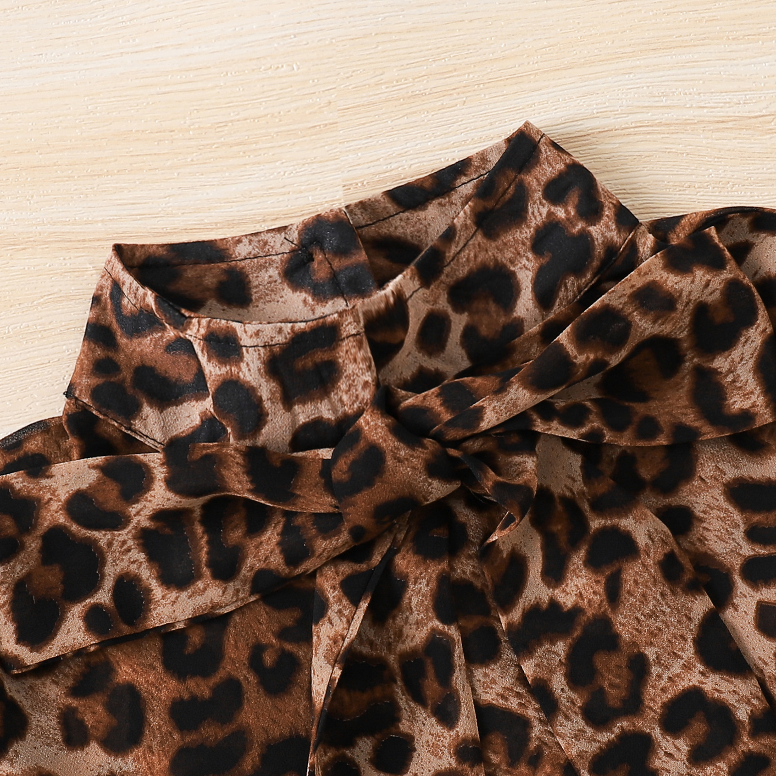 Kids' Fashionable Temperament Clothing Set Leopard Print Jacket & White Suspender Black Princess Dress For Girls Ages 3-7_voghion.com