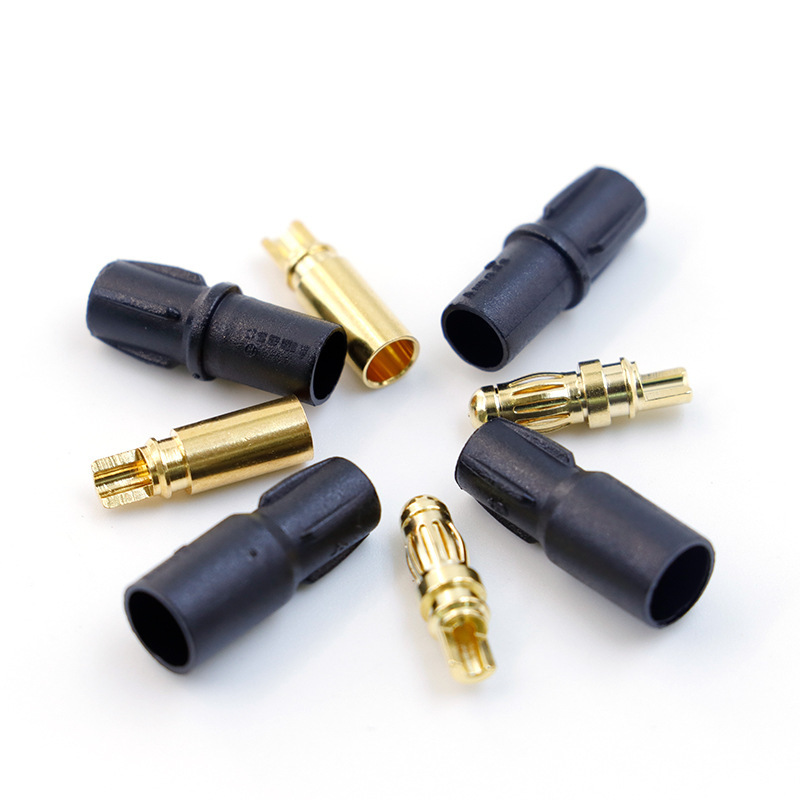 Amassエメス3.5mmシース付バナナプラグsh3.5接続プラグコネクタ銅金メッキ部品|undefined
