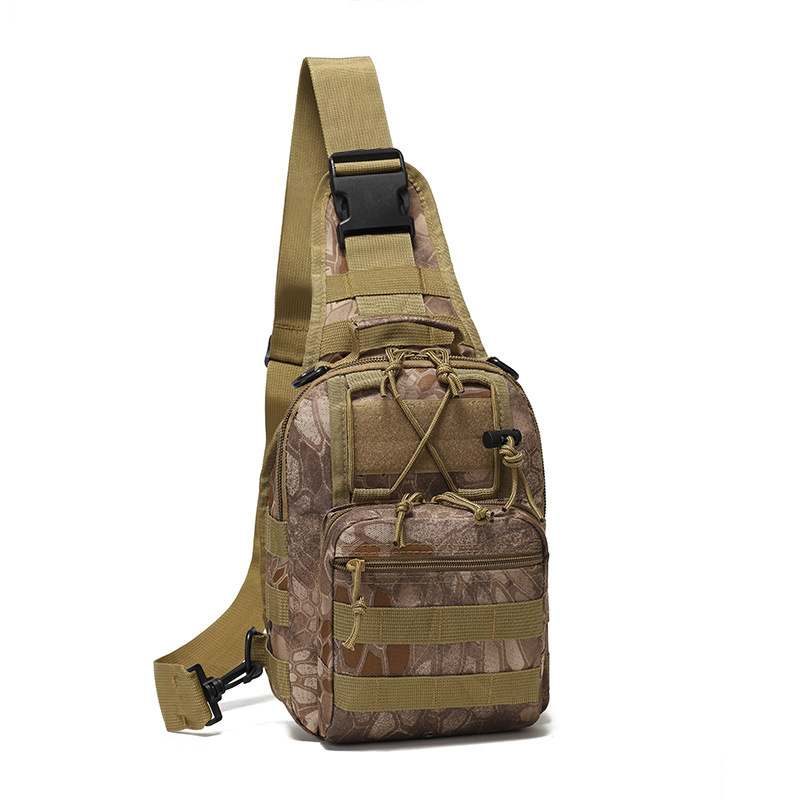Bolso táctico transfronterizo para el pecho, riñonera para exteriores, bolsa de ciclismo, bolso pequeño de camuflaje para deportes al aire libre, bandolera de un solo hombro para exteriores.