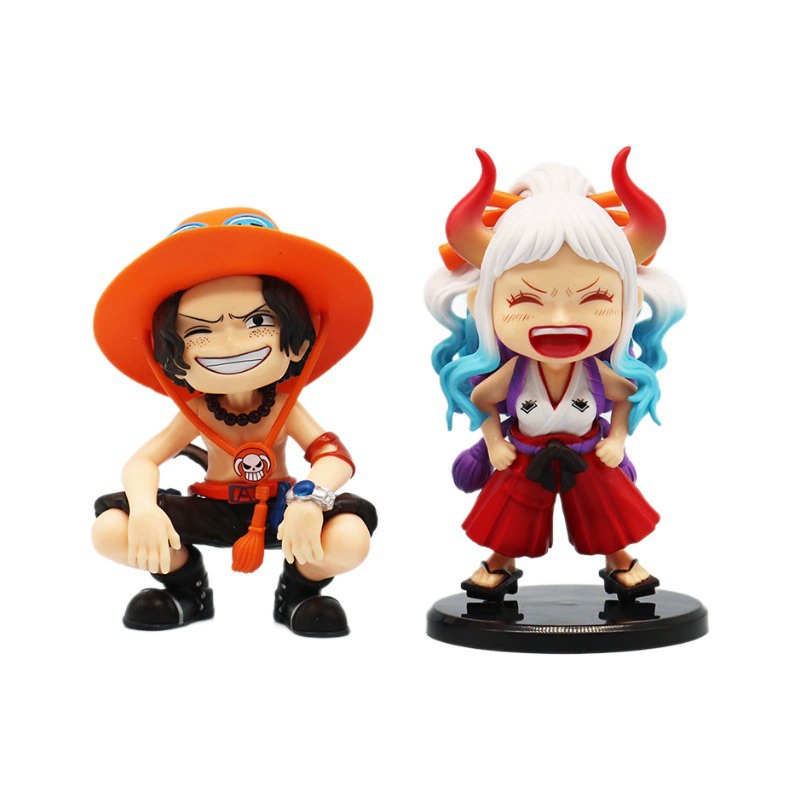 Q версия модная игрушка GK Ace фигура серия сидячая поза One Piece смеющийся Ace Yamato кукла модель автомобиля украшения
