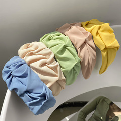 簡約布藝糖果色發箍頭飾女夏天洗臉壓發寬邊頭箍網紅新款百搭髮飾