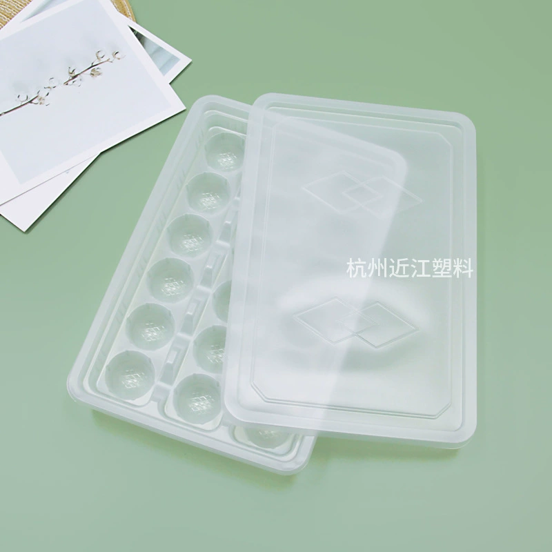 Одноразовый пищевой пластиковый быстрозамороженный пластиковый укрытие Tangyuan для фестивальных шаров фонарей 18 пластиковых укрытий с крышкой