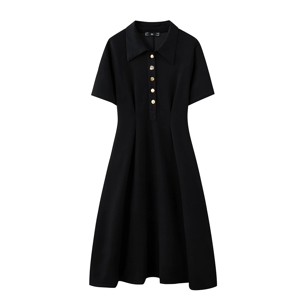 2024 новый стиль большой размер женщины 200 кг толстая сестра платье темперамент с короткими рукавами черная юбка летний премиум новый стиль
