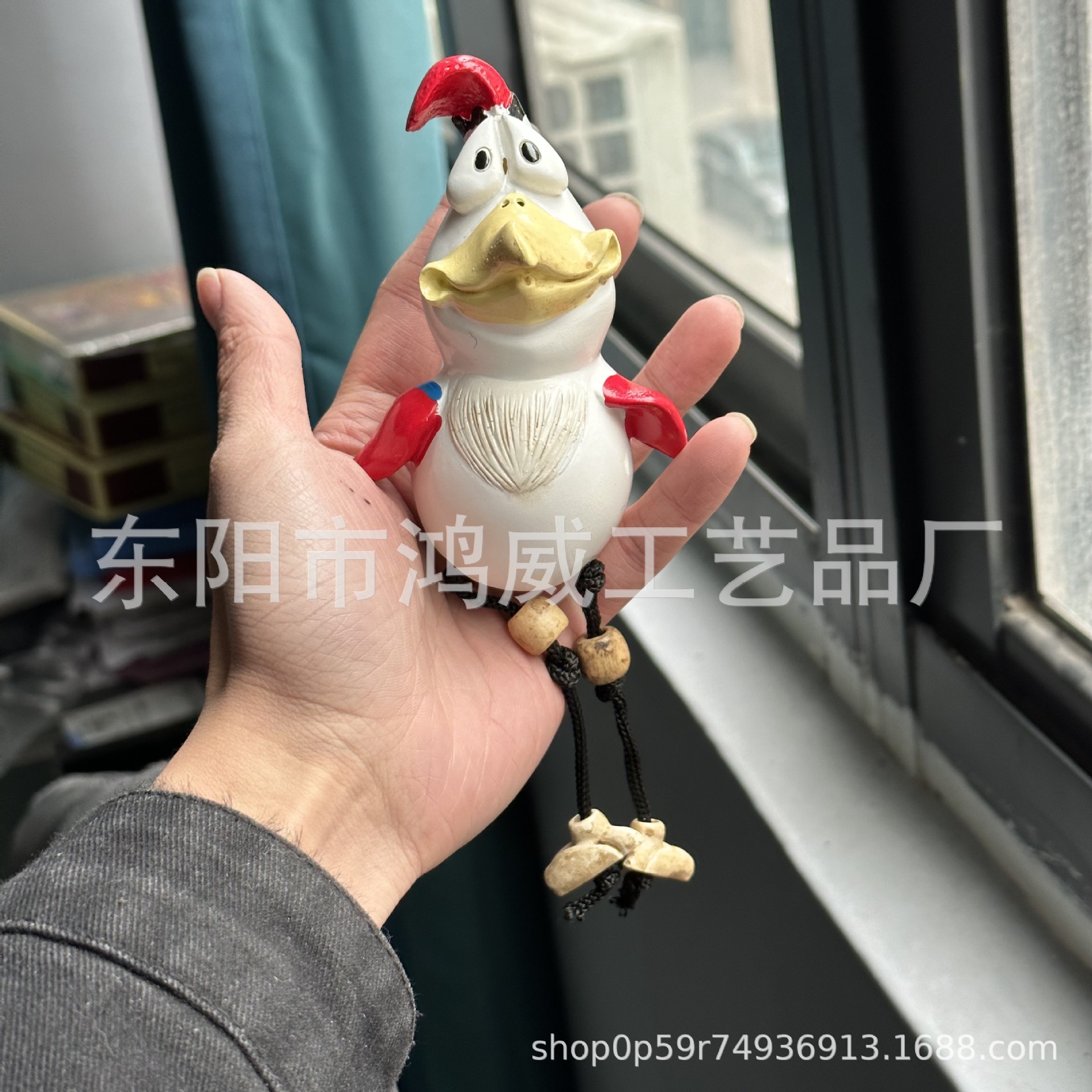 Estatua Divertida de Gallo de Resina Decorativo para Escritorio