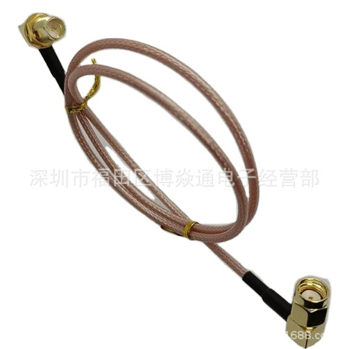 Rg316  RP SMA公弯头到RP母弯头50欧姆网卡路由器 射频同轴连接线