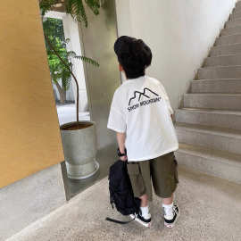 童装男童t恤短袖夏装2026新款儿童纯棉上衣男孩夏季中大童痞帅潮