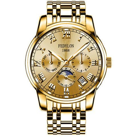 Reloj Fotilun 2024, nuevo modelo para hombre, reloj no mecánico, totalmente automático, resistente al agua, luminoso, moderno reloj de cuarzo para estudiantes.