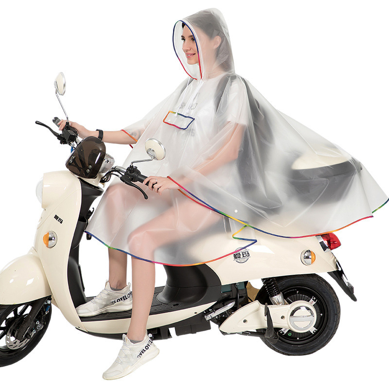 Poncho de Lluvia Transparente de EVA Impermeable para Ciclismo y Senderismo al Aire Libre