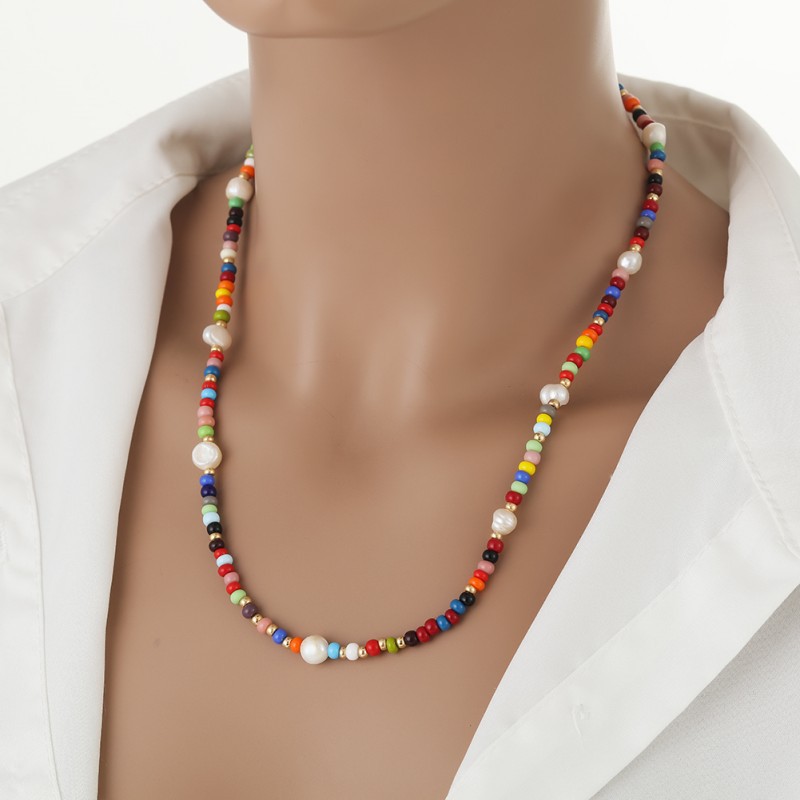 Retro necklace from pearl handmade