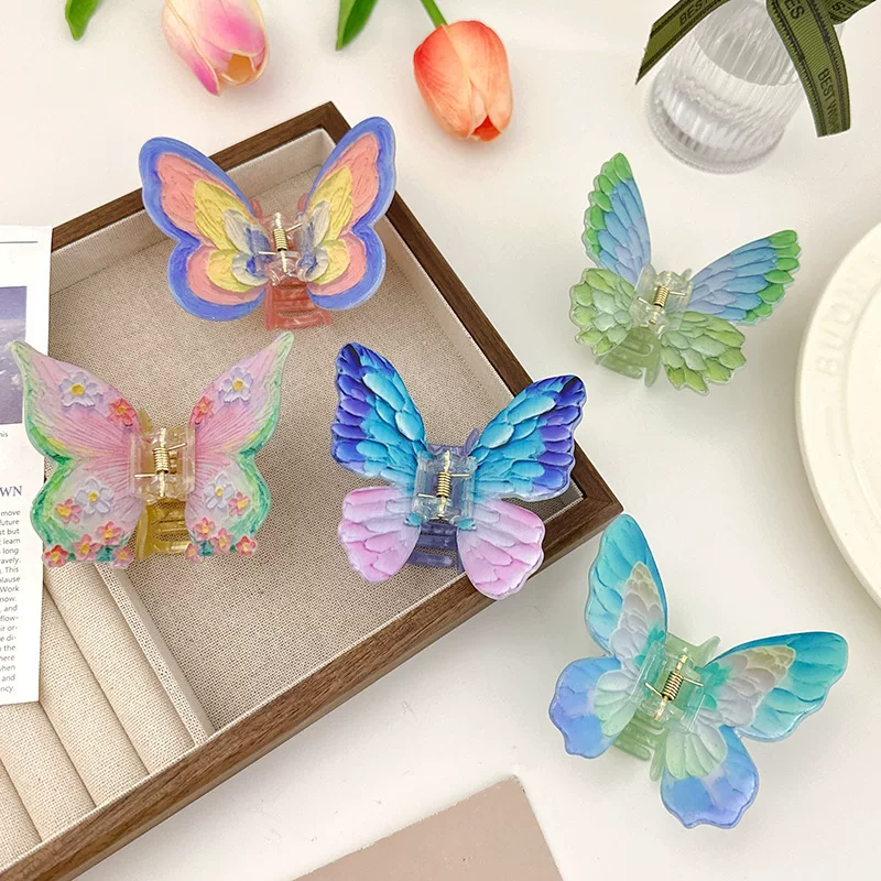 Summer Korean crab pin with butterfly, acrylic shark, elite sophisticated hairgrip, new collection