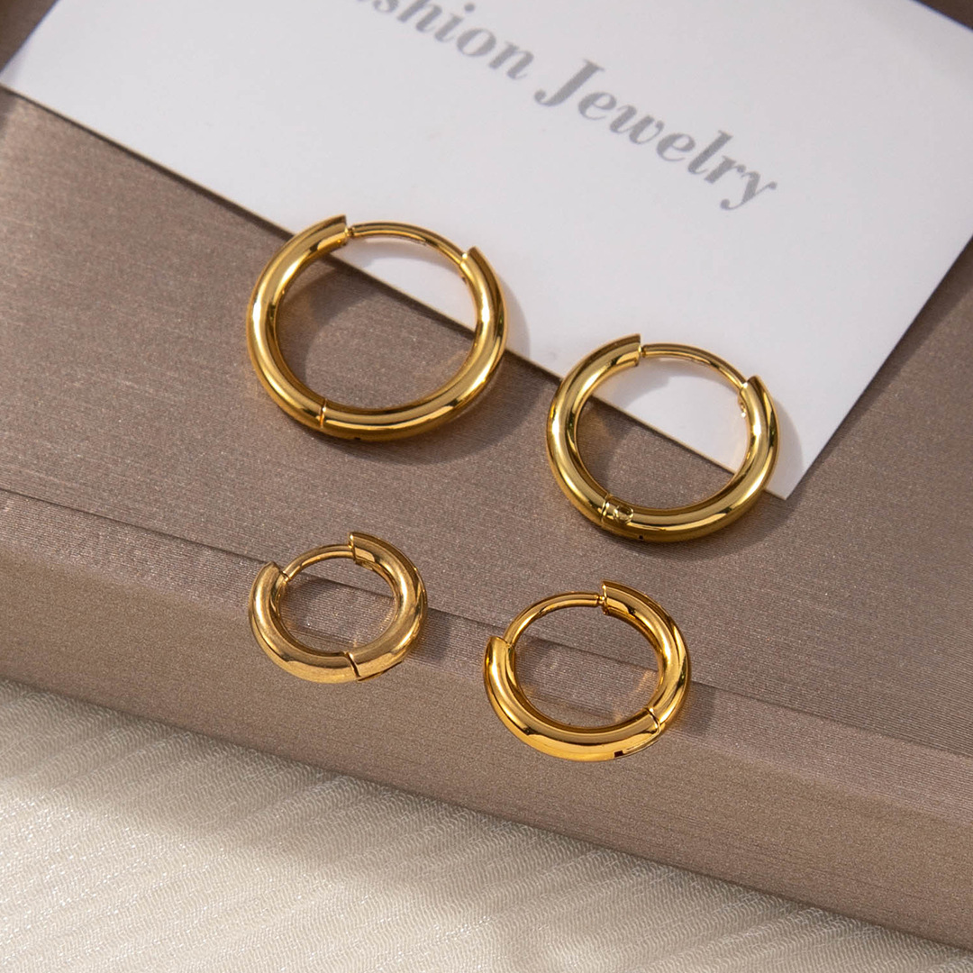 Golden earrings stainless steel