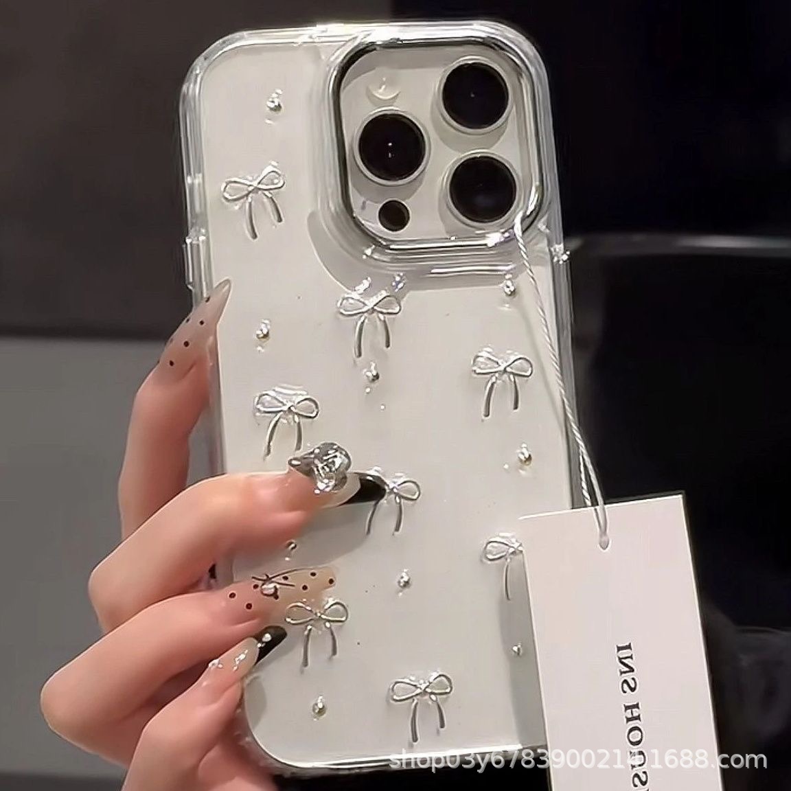 Drop glue silver star butterfly 16 mobile phone shell for iphone16promax