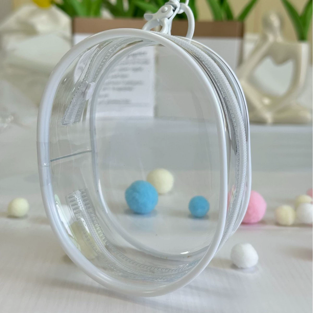 Bangsheng прозрачная PVC сумка для хранения с подвеской из хлопковой куклы, 13 см; варианты цвета в прозрачном цвете, милый подарок