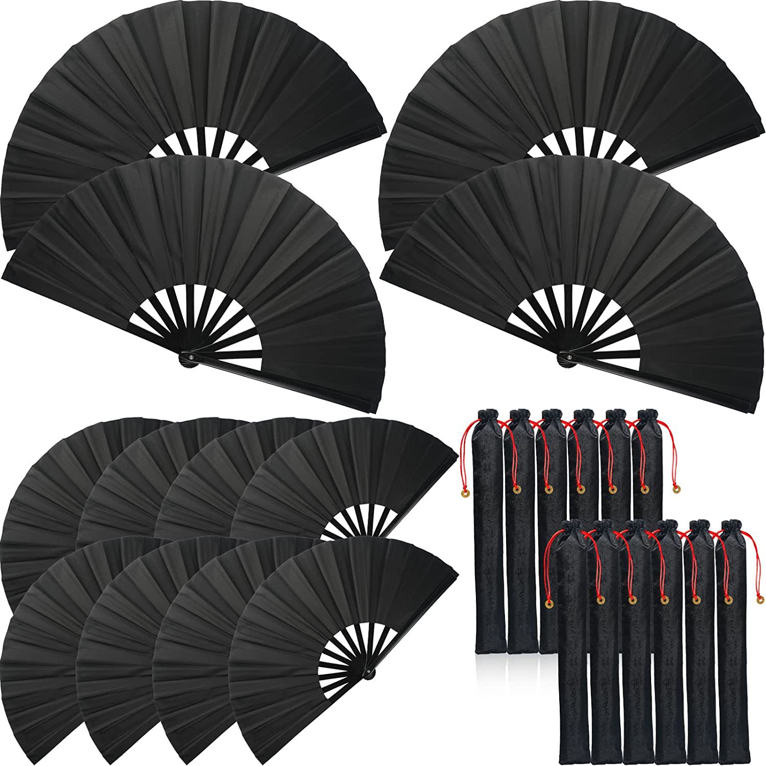 Estilo chino puro ventilador negro serie ventilador plegable chino ventilador fila y Kung Fu fan artesanía entrega de una sola pieza