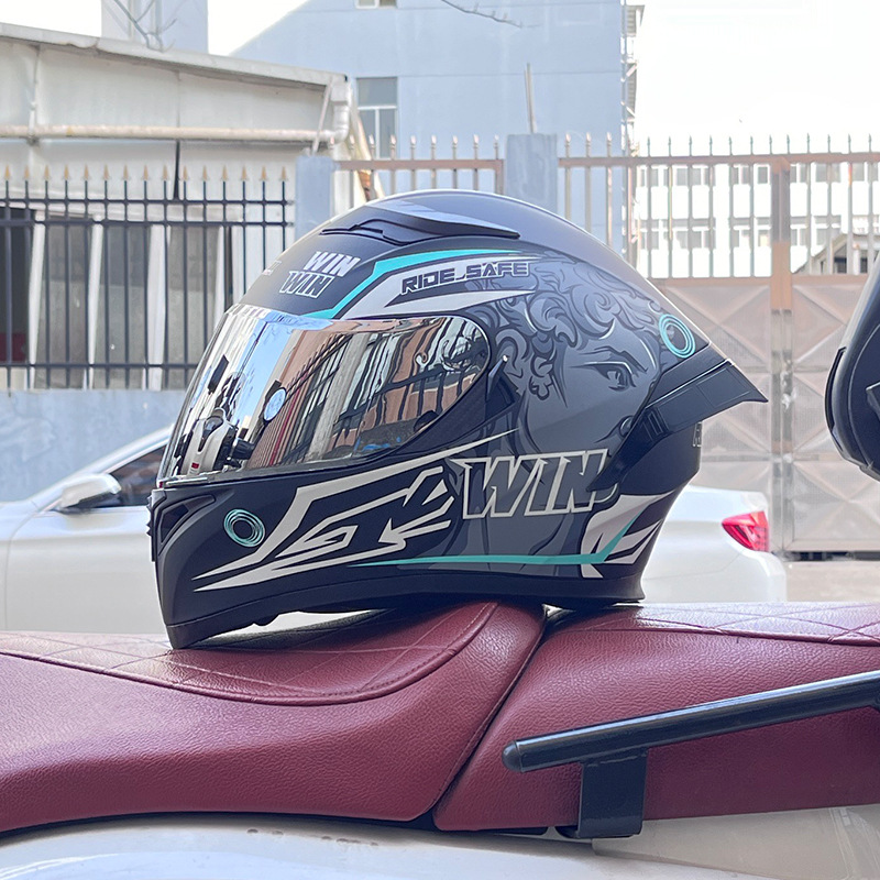 El casco completo del casco de la cola grande de la motocicleta Jiekai se puede instalar con auriculares Bluetooth