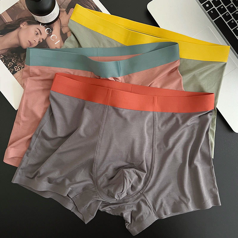 Ropa interior modal de los hombres sin costuras boxeadores de fábrica al por mayor boxeadores transpirables más tamaño verano Mediados de cintura