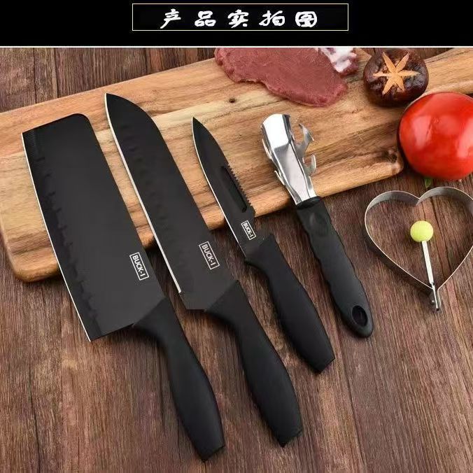 주방 칼 세트 검은 강철 칼 세트 선물 칼 스테인레스 스틸 주방 용품 가정용 칼 5 개 제조 업체 세트