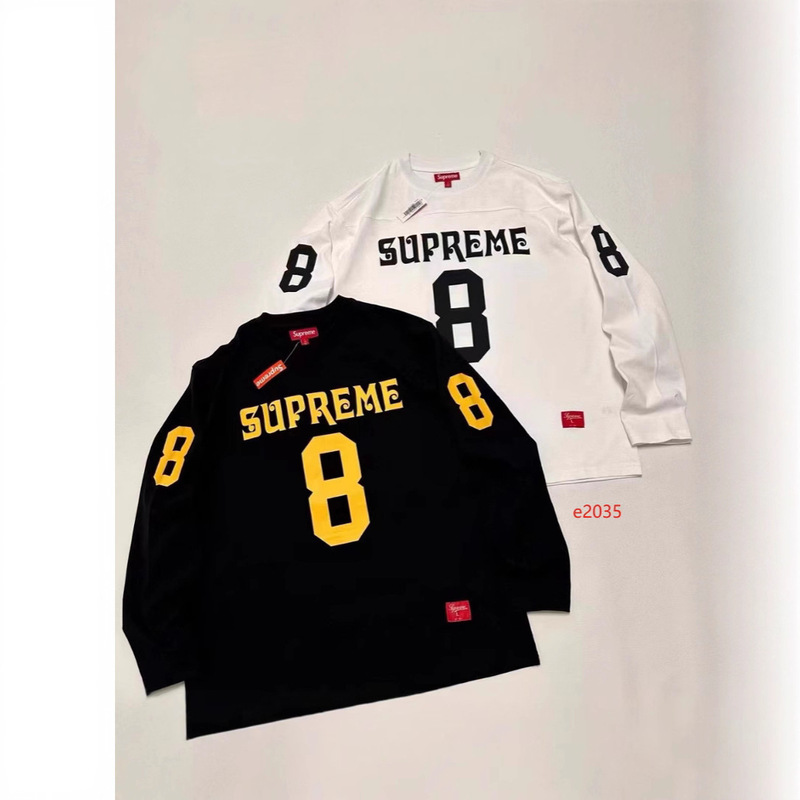 Digital Print Crew Neck Long Sleeve American Style Trendy Classic Football Jersey Ribbed High Street T-Shirt for Men and Women