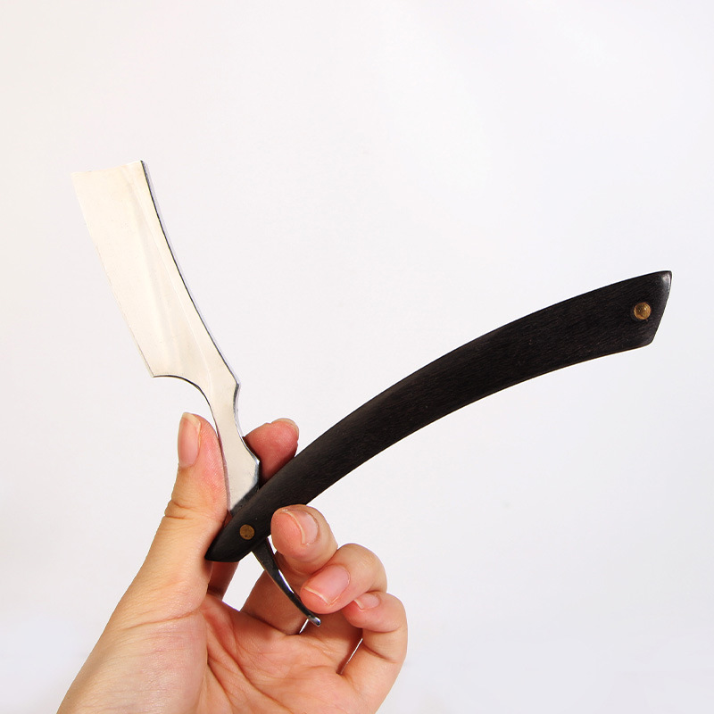 Cross-border cutting edge manual razor black color wood folding stainless steel old-fashioned razor shaving ear trimming eyebrow scraper Cross-border cutting edge manual razor black color wood folding stainless steel old-fashioned razor shaving ear trimming eyebrow scraper