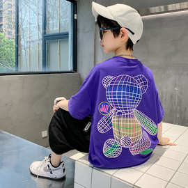一件代发儿童装男童夏装2023年夏季中大童新款T恤短袖男孩上衣潮