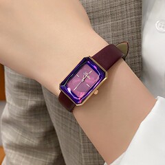 詩高迪新款小錶盤時尚女學生韓版簡約方形菱鏡面女士手錶女氣質