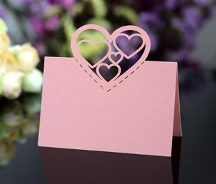 European-style hollow butterfly love seat card pink wedding party table card sign-in table card in stock wholesale