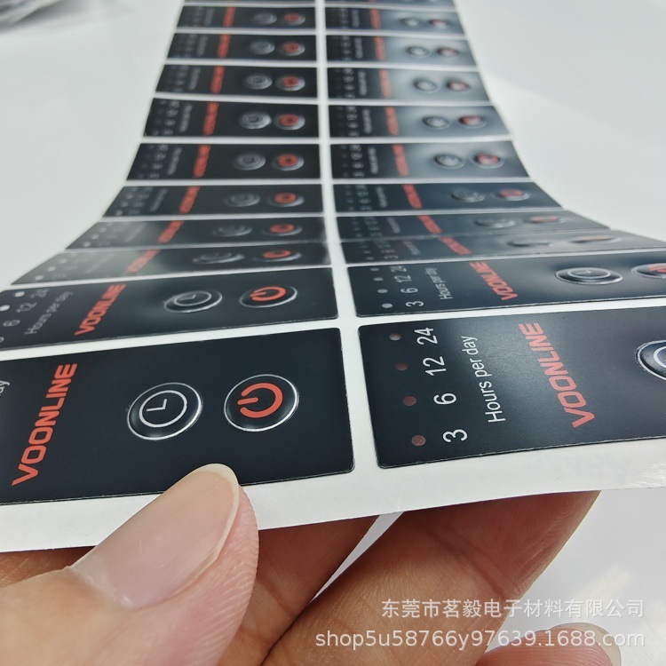 十多年工厂！ 加工直销 数码管PC鼓包按键贴纸 PVC触摸控制面贴