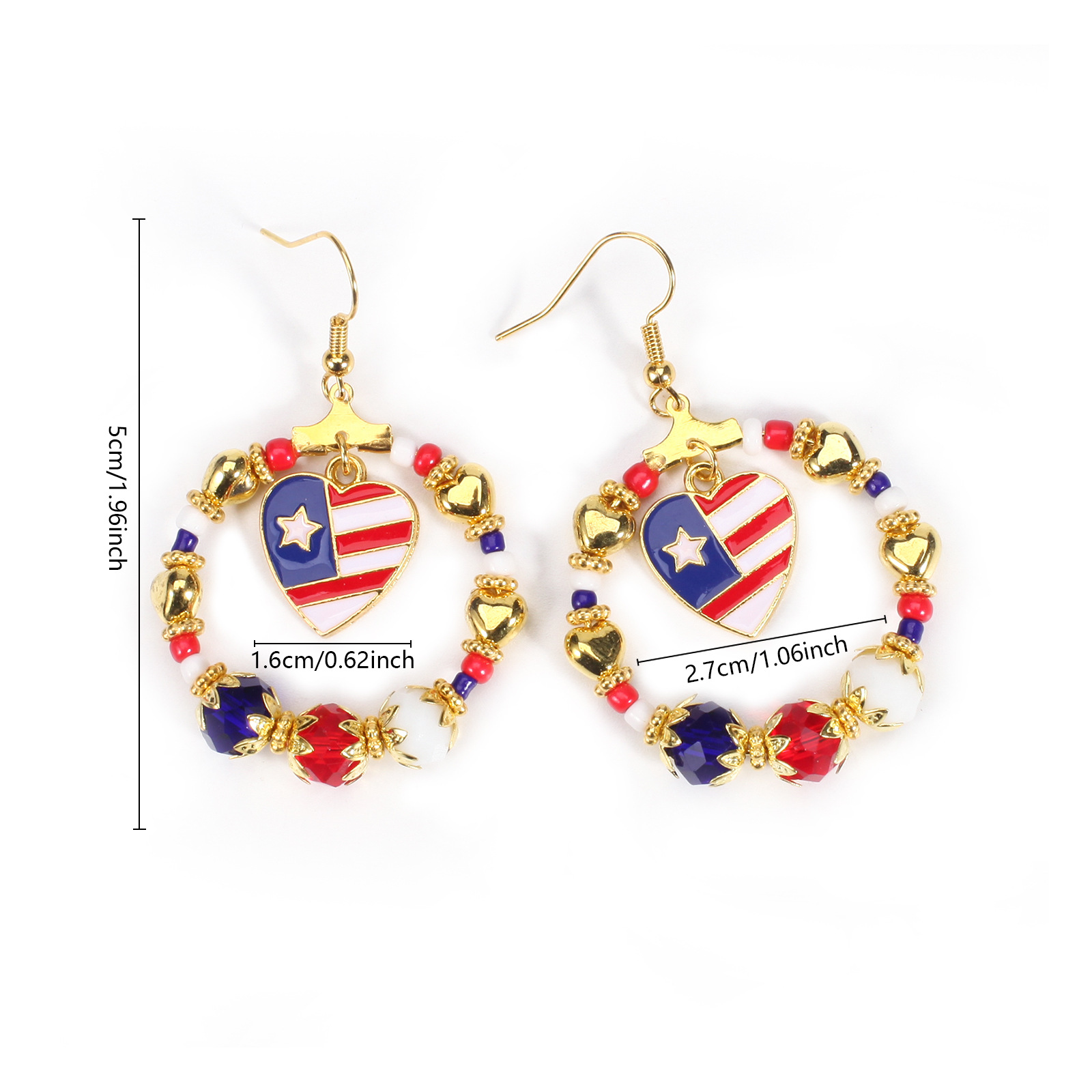 1 Pair Simple Style Classic Style Printing Printing Seed Bead Soft Clay Zinc Alloy Drop Earrings display picture 4