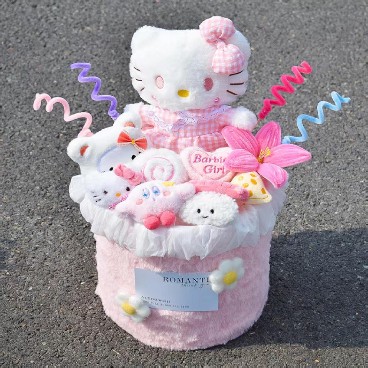 Mantequilla de Navidad Día de San Valentín Teddy Bear Buquet para novia muñeca de peluche dibujos animados creativos regalo de cumpleaños