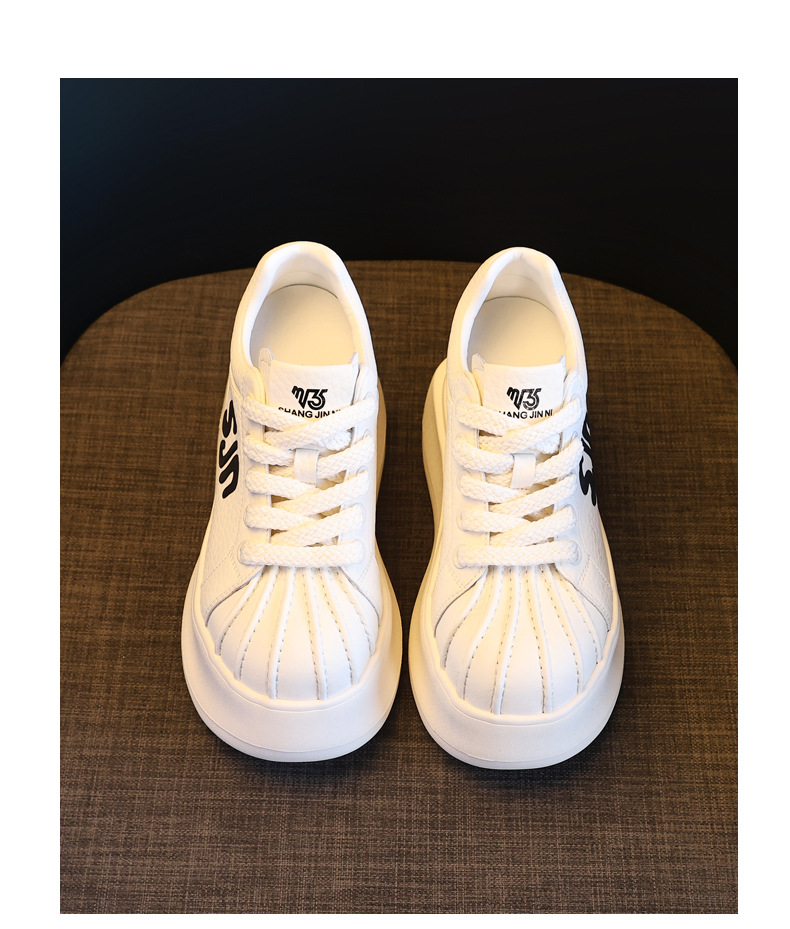 Giày sneaker nữ đế dày tăng chiều cao phong cách thời trang đa năng — màu trắng chi tiết 13
