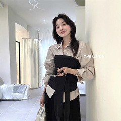 【高品质订货】韩感名模｜叠穿神器！羊羔绒设计感抹胸上衣针织衫