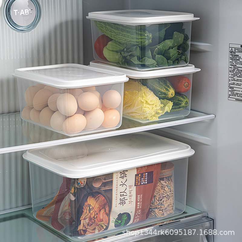 Kitchen Refrigerator Rectangular Preservation Box Microwave Heat Resistant Plastic Lunch Box Food Lunch Box Fruit Storage Sealed Box