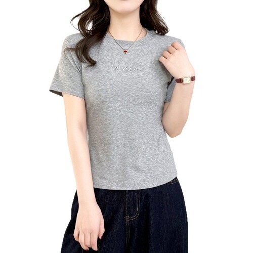 Popular shoulder short-sleeved t-shirt women's butterfly hot drilling base shirt slim slimming women's summer high-end blouse wholesale