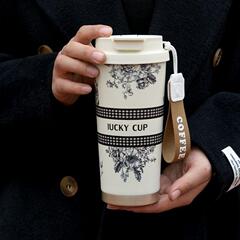 ダブルドリンク保温カップ女性高颜値随行ストロー付き316内胆コーヒーカップ男性2024新コップ