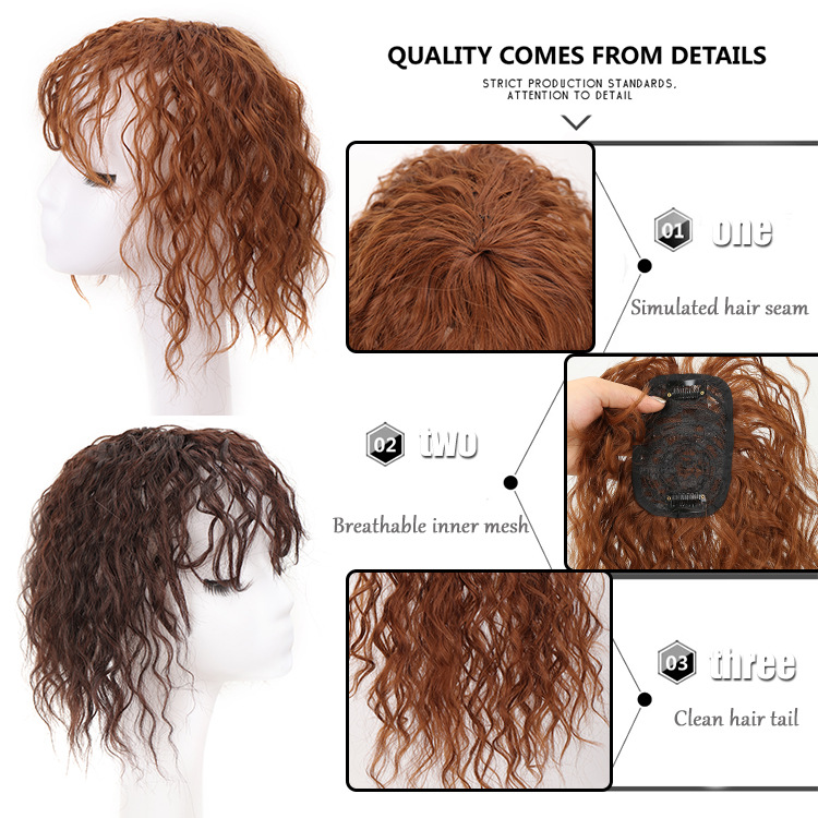 Peruca de cabelo sintético e aplique topper para mulher_voghion.com