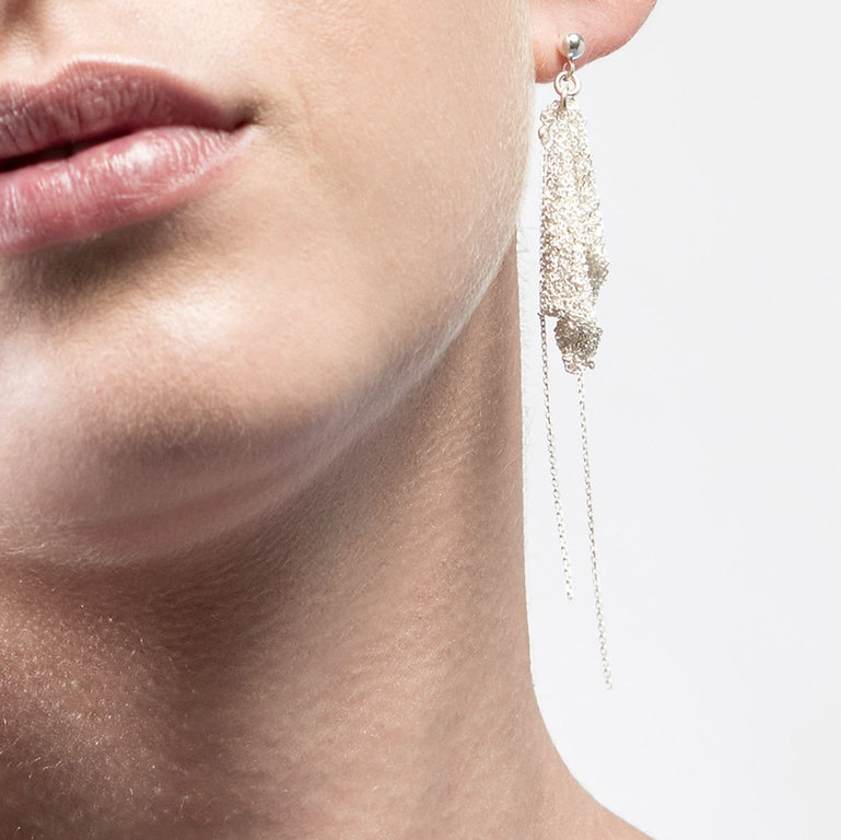Woven retro earrings handmade
