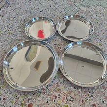 无磁不锈钢泰式寸盘酒店餐厅盘托盘茶盘食物盘大圆盘镜面抛光餐具