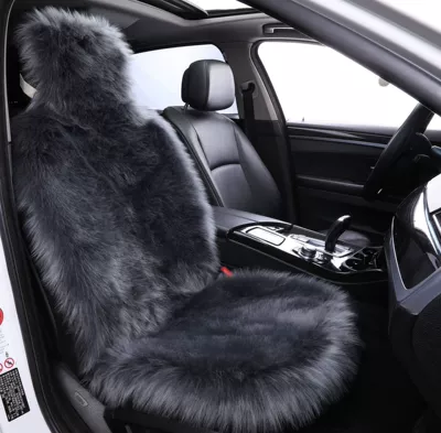 Seat cushion, seat cover — car seat cushion Winter - dark-gray-five-seat-set-long-hair-thickening