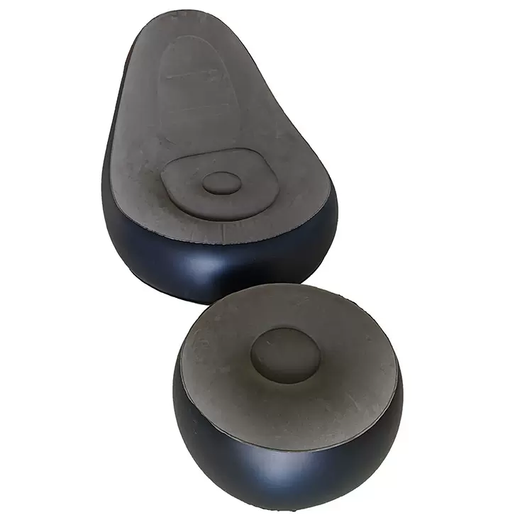 厂家充气脚垫可折叠躺椅单人植绒沙发套装充气沙发户外懒人沙发