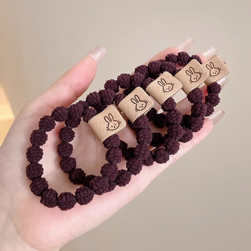 2024 nuevo anillo de cabello de oso para mujeres simple y versátil cuerdas de cabello de alta elasticidad no lesionan cuerdas de cabello de cola de caballo adornamiento para el cabello