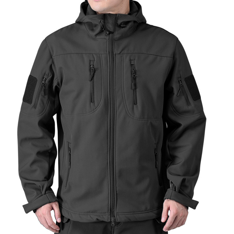 Sharkskin Softshell Jacket for Men and Women, Three-In-One Tactical Windproof Jacket, Waterproof, Fleece-Lined, Thickened, Warm and Lightweight Sharkskin Softshell Jacket for Men and Women, Three-In-One Tactical Windproof Jacket, Waterproof, Fleece-Lined, Thickened, Warm and Lightweight