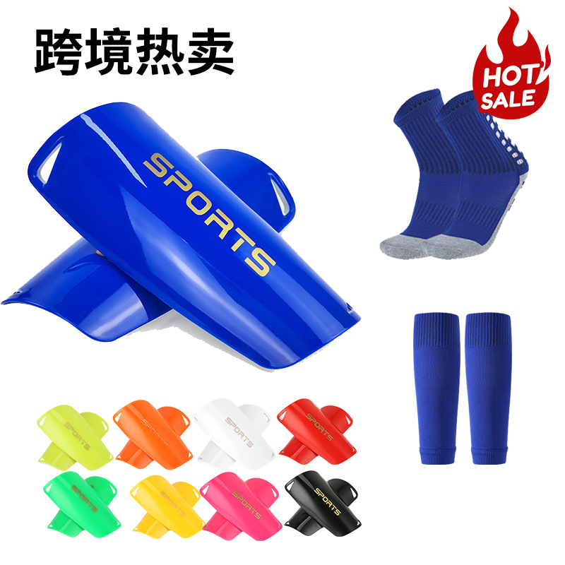 Cross-Border In-Stock Football Shin Guards, Football Socks, Grip Socks, Compression Leg Sleeves, Shin Protection Inserts, Footless Sock Combo