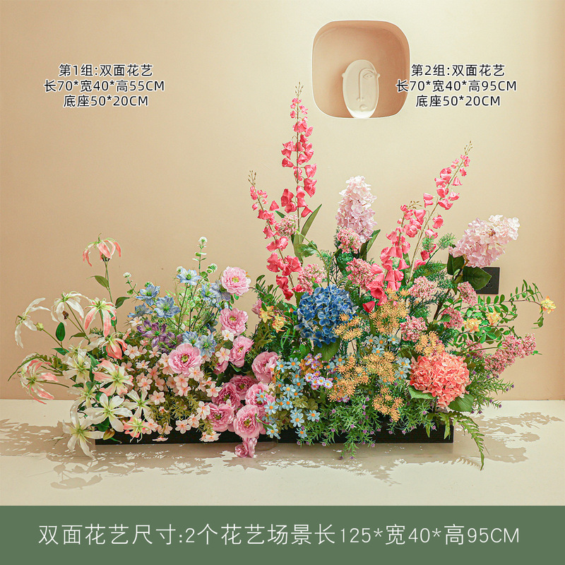 莫奈花園シミュレーション花偽緑植造景組合せ室内高級バイオニクス植物ショーウインドー装飾景観置物|undefined