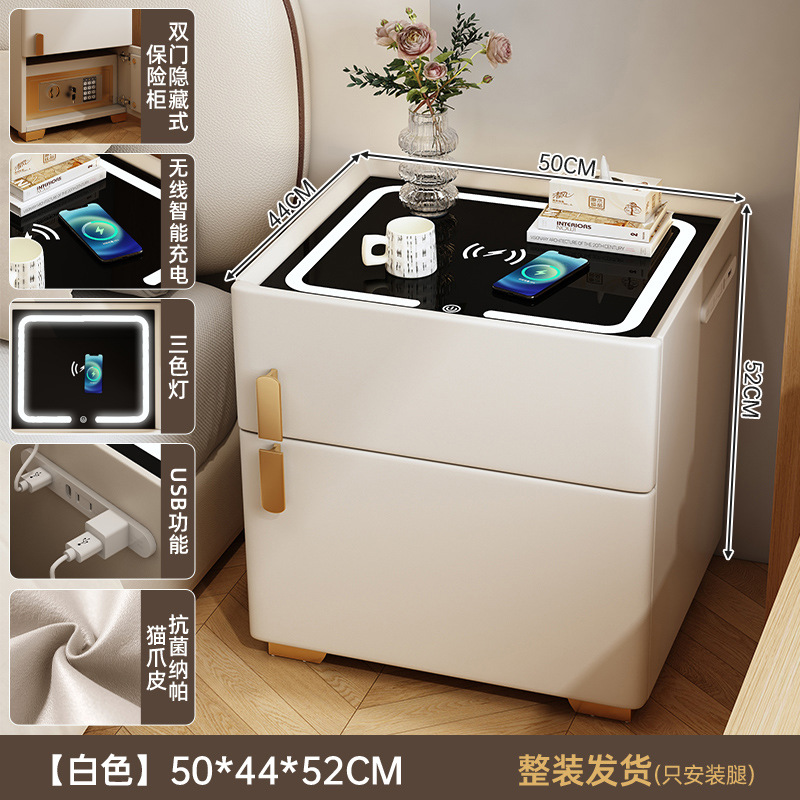 Una caja fuerte inteligente de cabezal de cama en 2025 nuevo dormitorio simple y moderno de madera maciza, lujo ligero y alto