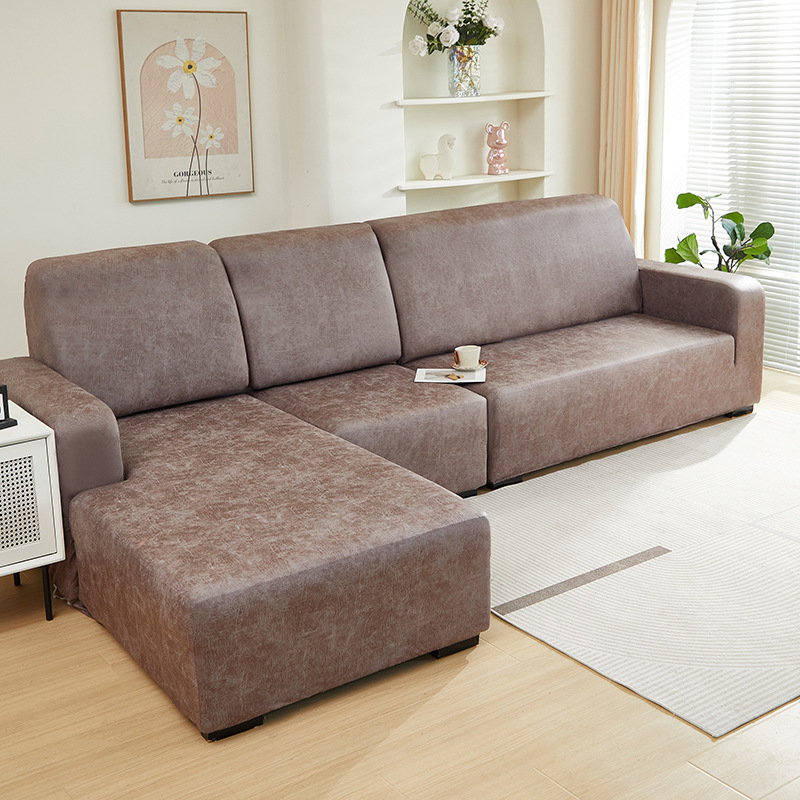 Tecnología de tela sofá cubierta transfronteriza sólido todo incluido perezoso cubierta de sofá cuatro estaciones anti-gato universal agarre sofá almohadilla doble brazo