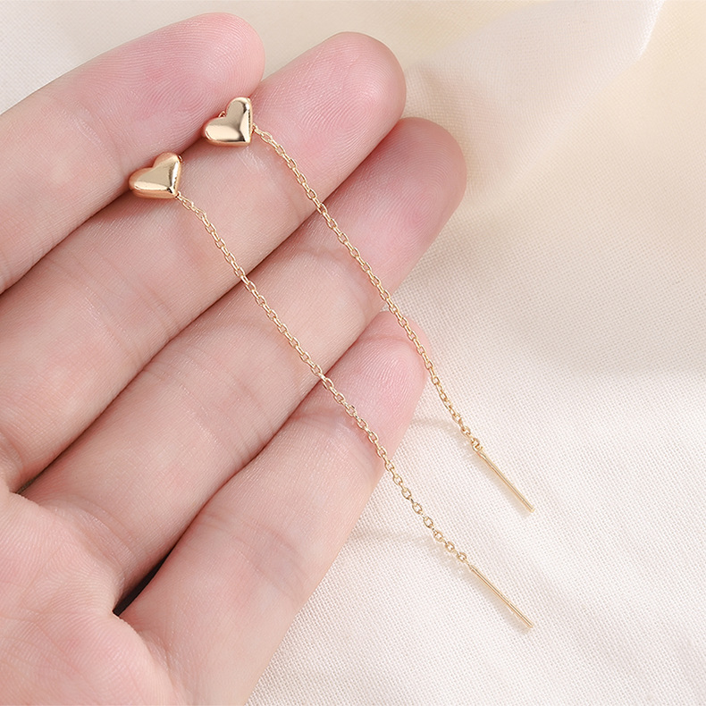 Elegant Heart Shape Copper Plating Ear Line 1 Pair display picture 2