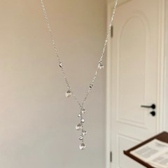 スターリングシルバー s925 ホワイトクリスタルグレープストリングネックレスダブル a 品質ニッチ絶妙なライト高級イン優しい韓国版鎖骨チェーン